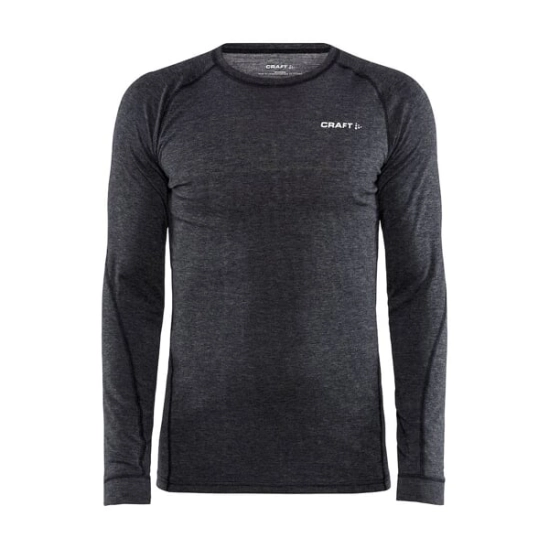 Craft CORE Wool Merino LS Black melange pánské triko