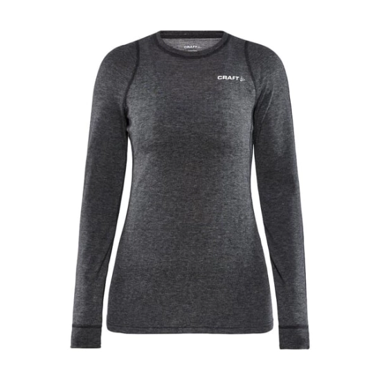 Craft Core Wool Merino LS Black melange dámské triko