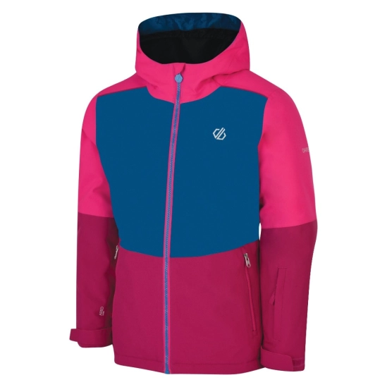 Dare2b AVIATE fuchsia pink/atlantic blue dívčí lyžařská bunda