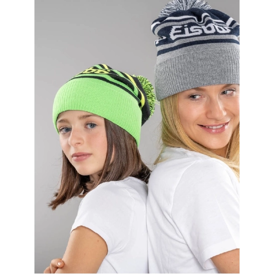 Eisbär Chani OS Pompon MÜ kids grey/red/black čepice
