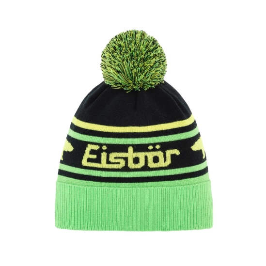 Eisbär Chani OS Pompon MÜ light green/black čepice