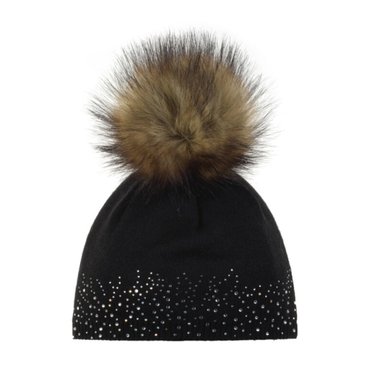 Eisbär Nalin Lux Crystal MÜ Black čepice s bambulí