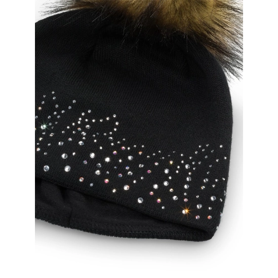 Eisbär Nalin Lux Crystal MÜ Black čepice s bambulí