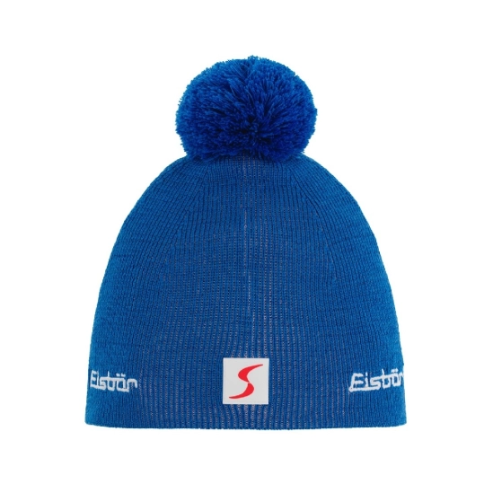 Eisbär Rippy Pompon MÜ RL SP blue čepice s bambulí