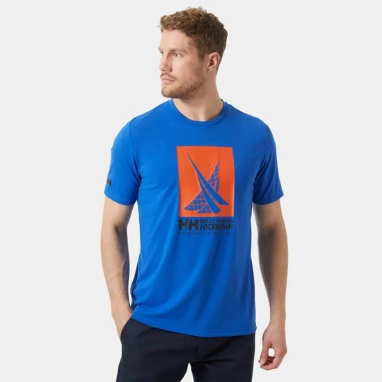 HH HP Race Graphic Sailing T-Shirt Cobalt pánské tričko