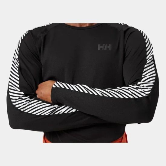 Helly Hansen Lifa Active Stripe Crew Black pánské funkční triko
