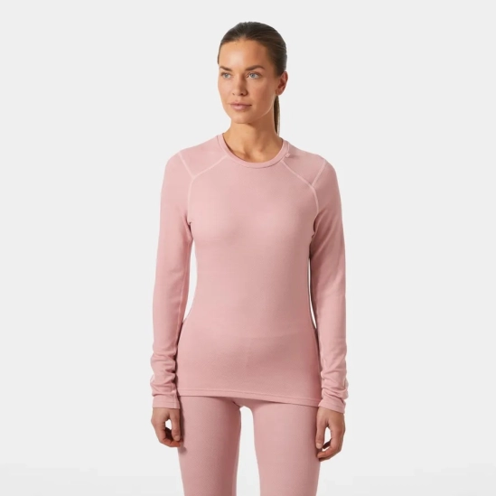 Helly Hansen Lifa Merino Midweight Crew Pink Salt dámské funkční triko