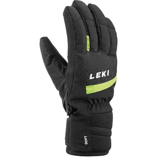 LEKI Max Junior black-lime rukavice