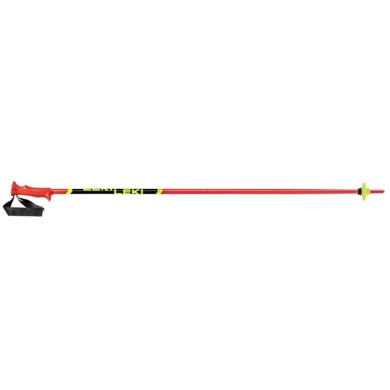 LEKI Racing Kids fluorescent red-black-neonyellow lyžařské hůlky