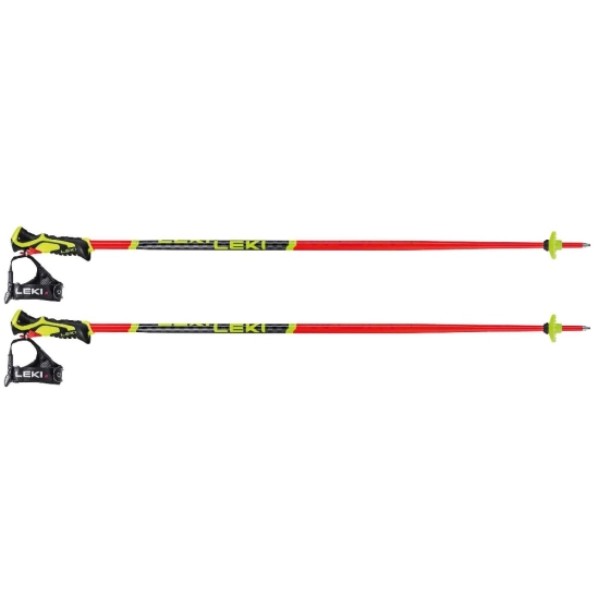 LEKI WC Lite SL 3D bright red-black-neonyellow lyžařské hůlky