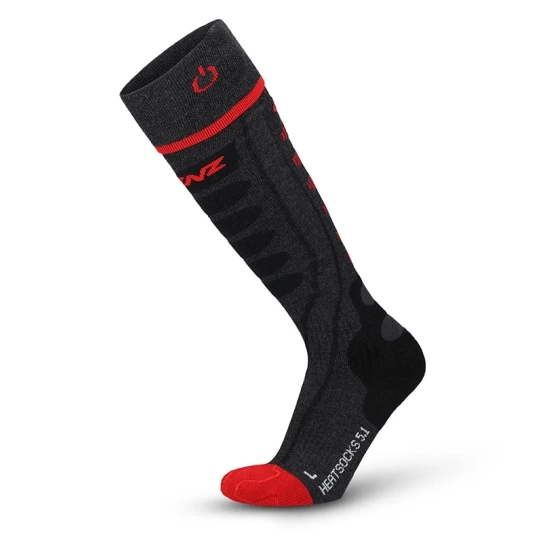Lenz HEAT SOCK 5.1 toe cap anthracit/red vyhřívané podkolenky