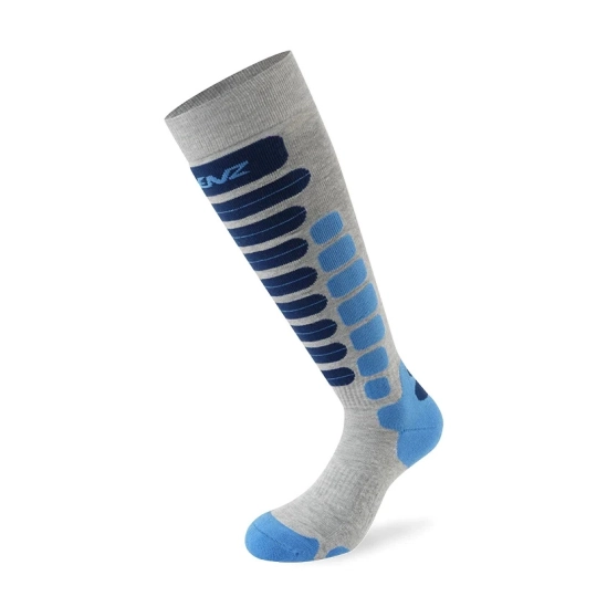 Lenz SKIING 2.0 lyžařské podkolenky light grey/blue