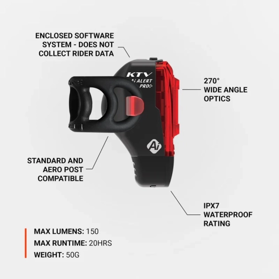 Lezyne KTV PRO+ Ai Alert Rear black zadní světlo
