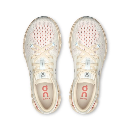 On Cloud X 4 Ivory/Salmon dámské sportovní boty