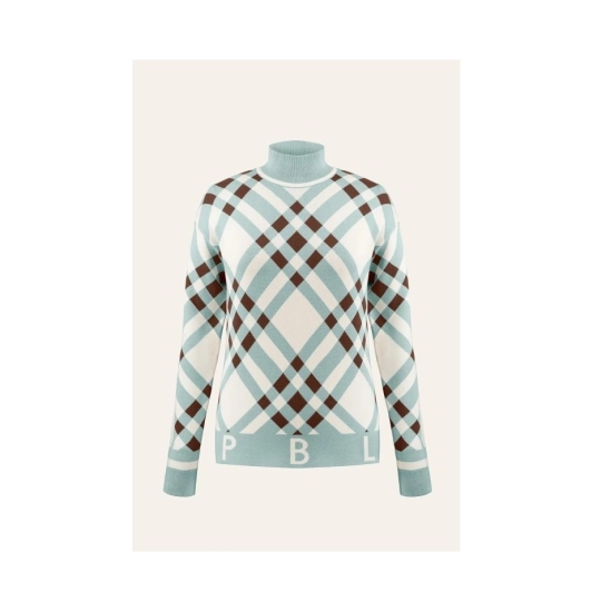 Poivre Blanc Knit Pullover Cross aloe blue dámský svetr