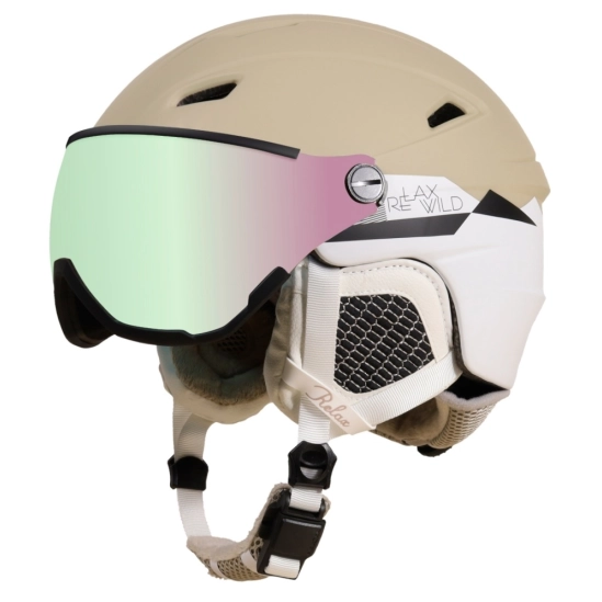 RELAX STEALTH Visor beige matt/white/black lyžařská helma