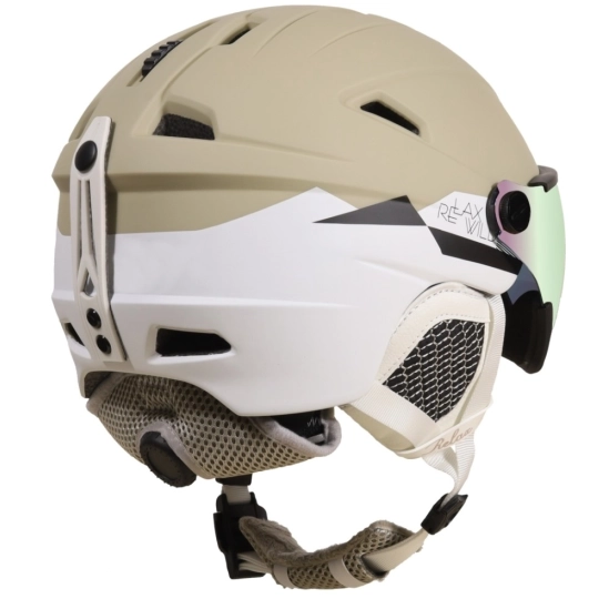 RELAX STEALTH Visor beige matt/white/black lyžařská helma