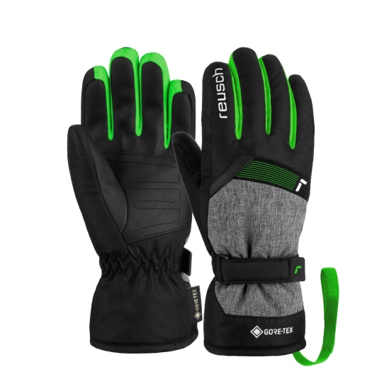 Reusch Flash Gore-Tex Junior black/black mel/neon green rukavice