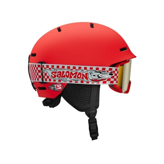 Salomon PLAYER Combo Cherry tomato junior set helma+brýle