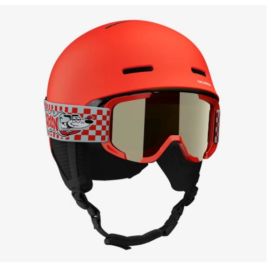 Salomon PLAYER Combo Cherry tomato junior set helma+brýle