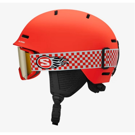 Salomon PLAYER Combo Cherry tomato junior set helma+brýle