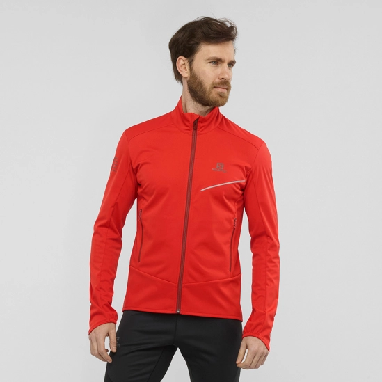 Salomon RS SOFTSHELL Jacket M Goji berry/madder brown pánská bunda