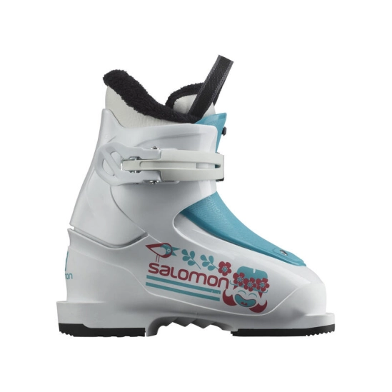 Salomon T1 Girly white/scuba blue dětské lyžařské boty
