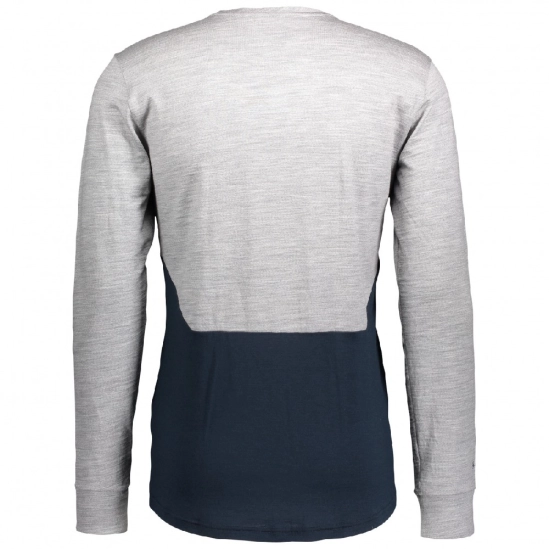 Scott Defined Merino LS dark blue /light grey melange pánské triko