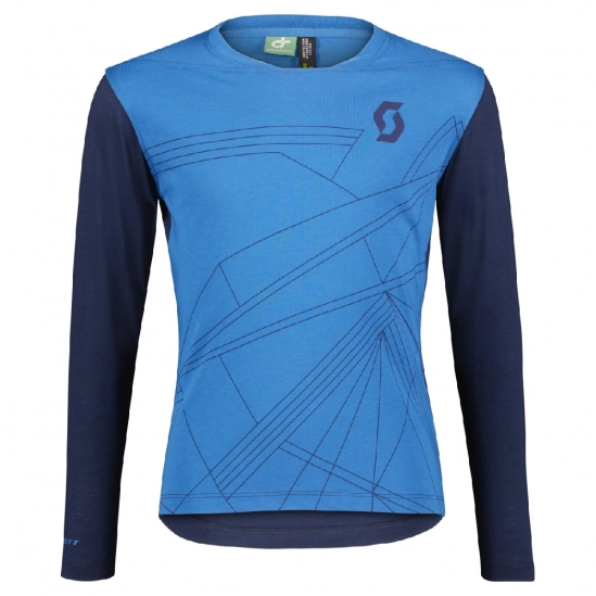 Scott JR Trail 10 DRI LS storm blue/midnight blue dětské triko