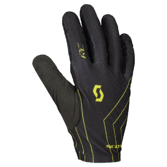 Scott RC Team LF black/sulphur yellow cyklistické rukavice