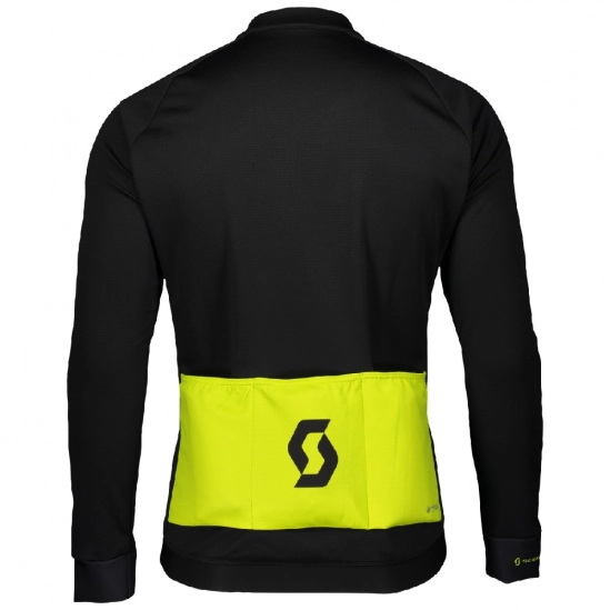 Scott RC Warm LS black/sulphur yellow pánský cyklo dres dlouhý rukáv