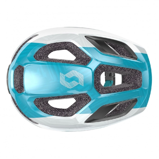 Scott Jr Spunto pearl white/breeze blue cyklo přilba