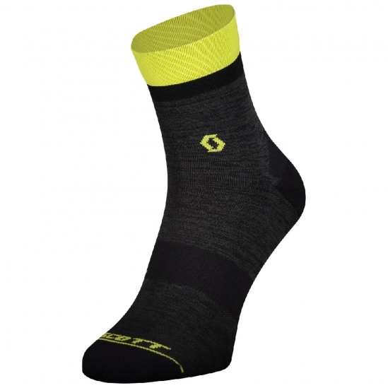 Scott Trail Quarter socks dark grey/sulphur yellow ponožky
