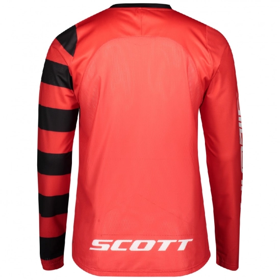 Scott Trail Vertic Fiery red/white pánský dres s dlouhými rukávy