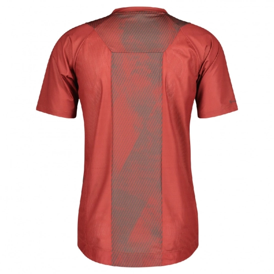 Scott Trail Vertic Zip SS Shirt tuscan red/dark grey pánské cyklo triko