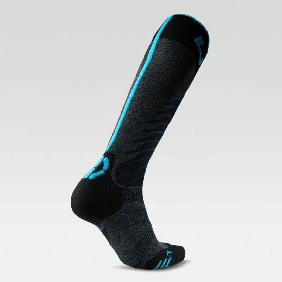 UYN Ski One Merino Socks Man Anthracite/Turquoise lyžařské podkolenky